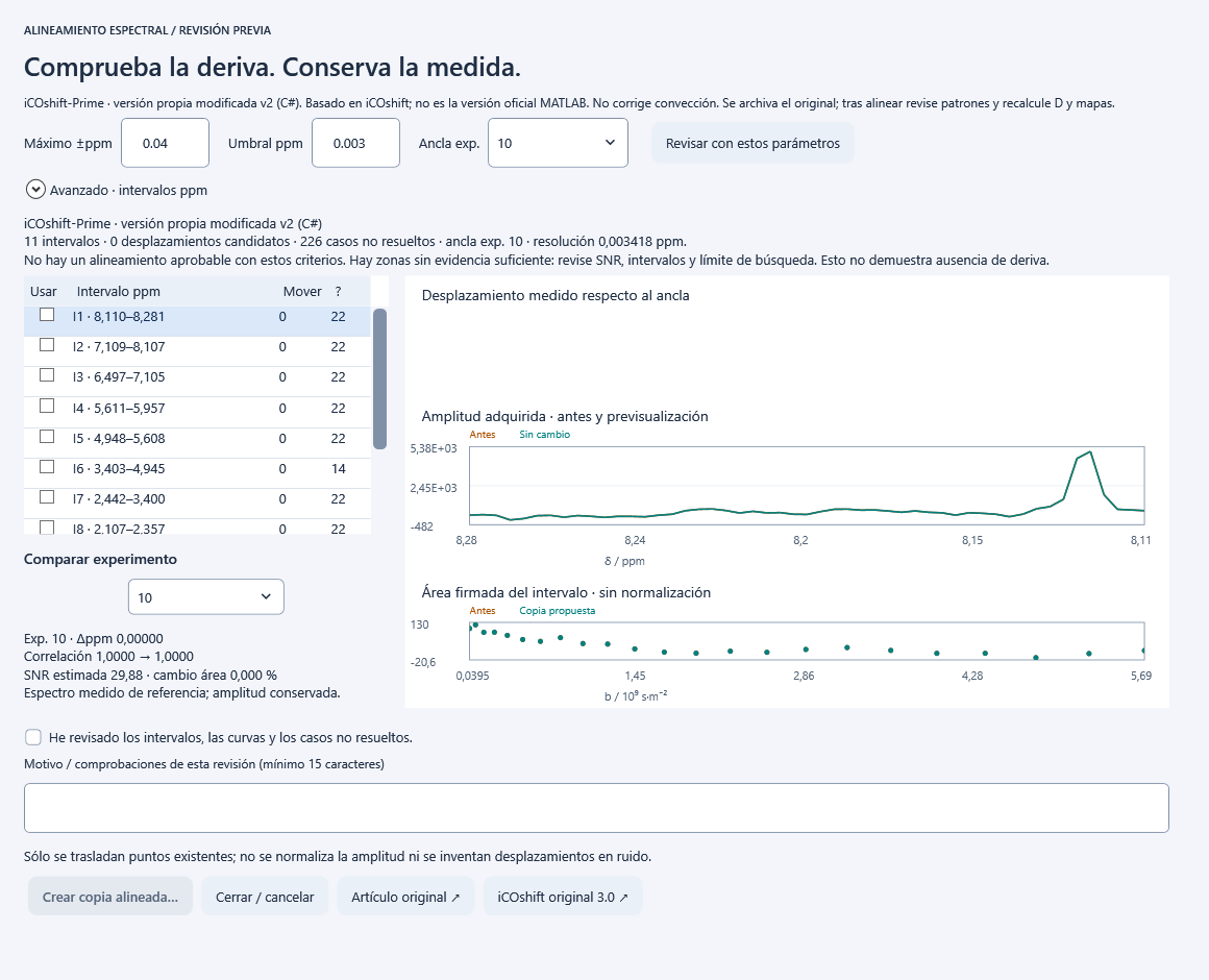DiffAtOnce Prime 0.10.1 · Diagnose before aligning · Experimental data
