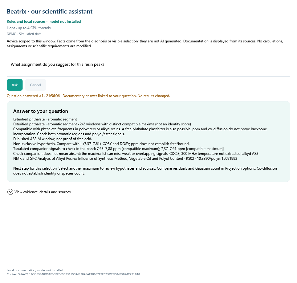 ResinAtOnce 0.45.2 · 13 · Beatrix, sources and consistent suggestions · Simulated data