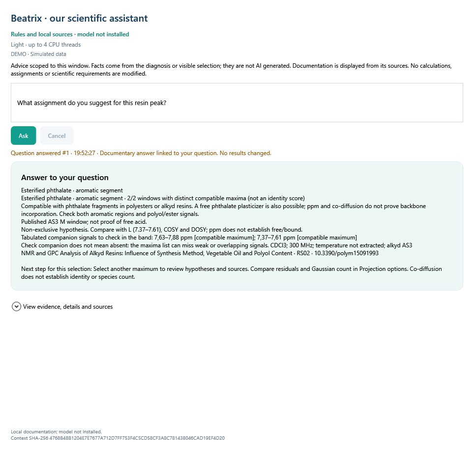 ResinAtOnce 0.48.1 · 13 · Beatrix, sources and consistent suggestions · Simulated data